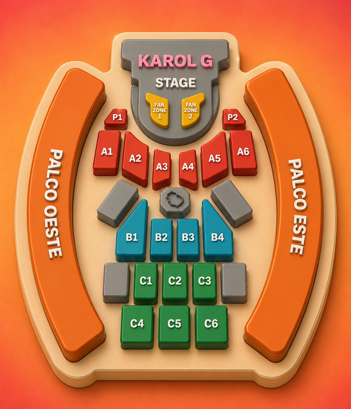 Mapa de zonas del estadio