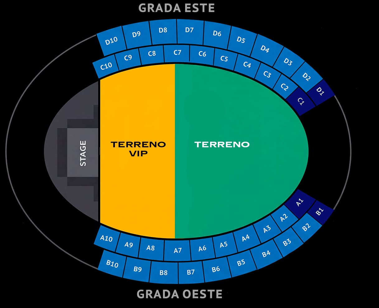 Mapa de zonas del estadio